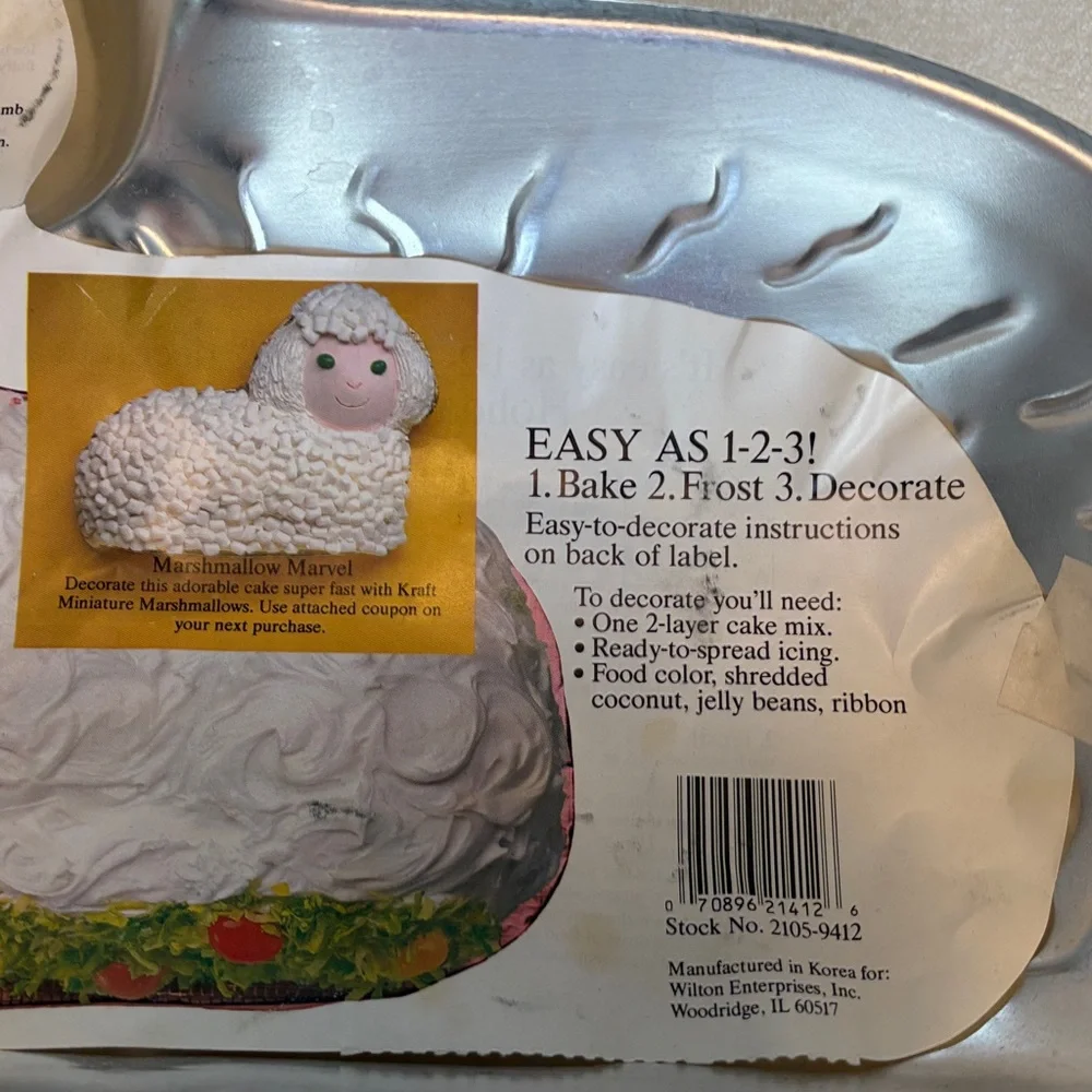 NEW Vintage WILTON Silver Holiday Lamb Cake Pan